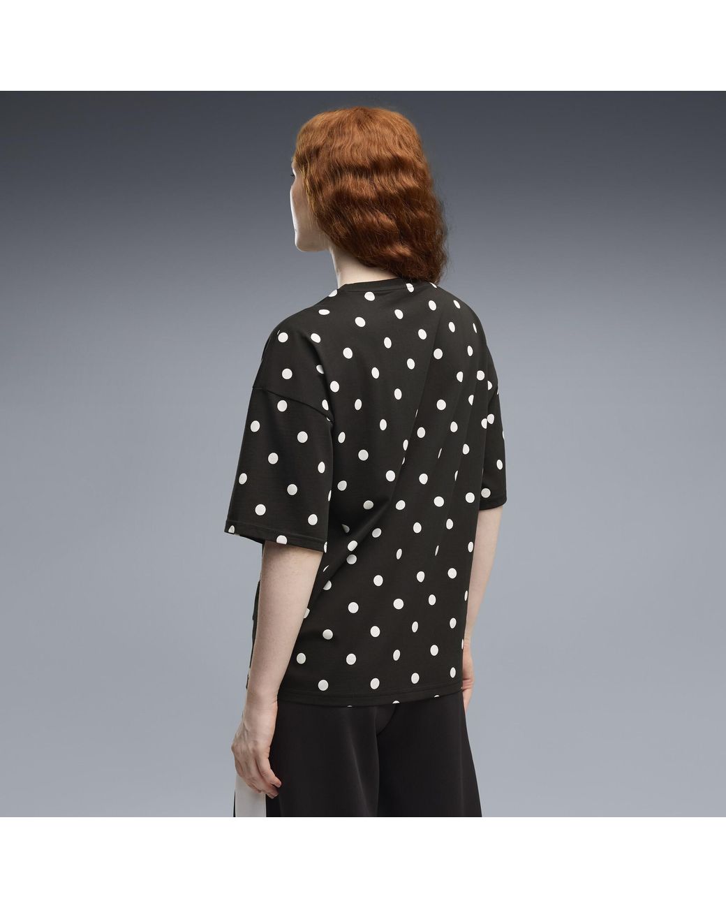 PUMA Black Oversized Polka-Dot T-Shirt