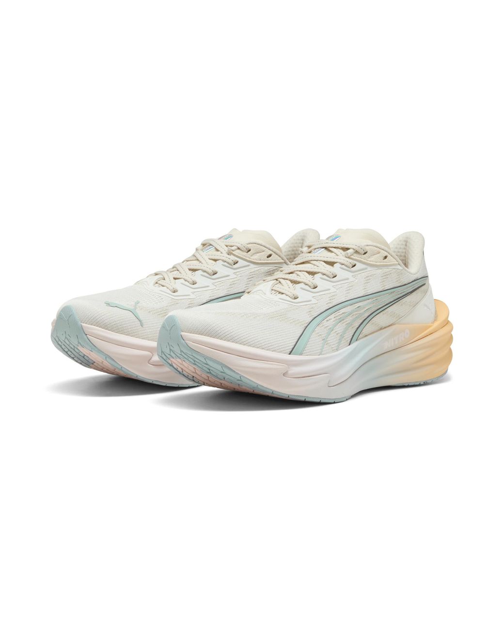 PUMA White Deviate Nitro 4 Running Shoes