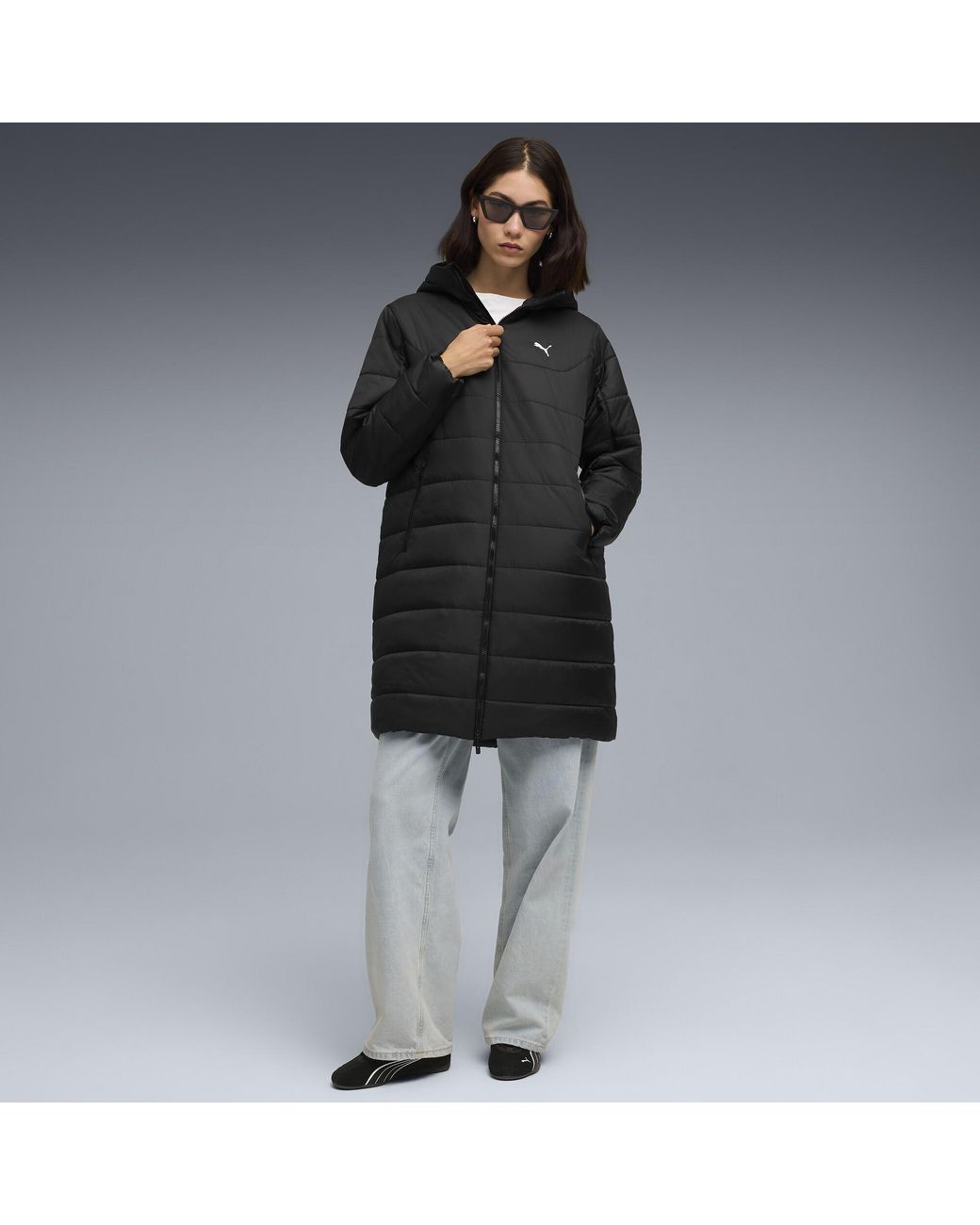 PUMA Black Essentials Hooded Padded Parka