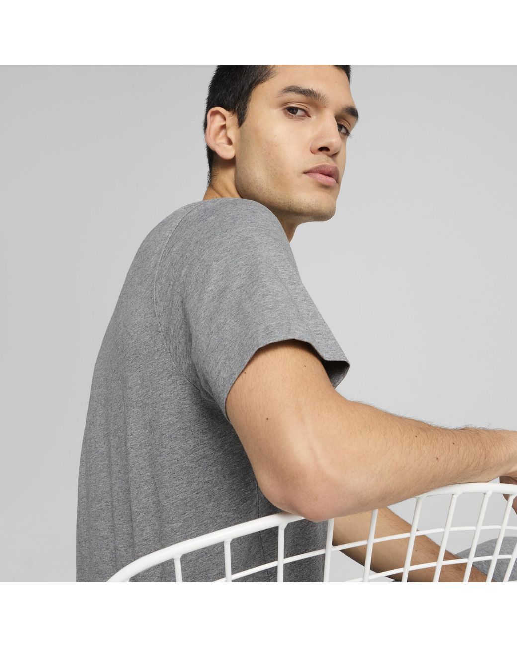 PUMA Gray Essentials No. 1 Logo T-Shirt for men