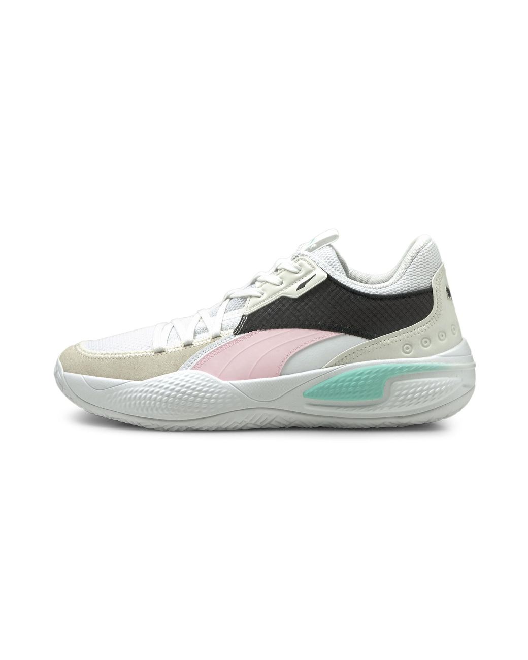 puma basketball shoes white and pink