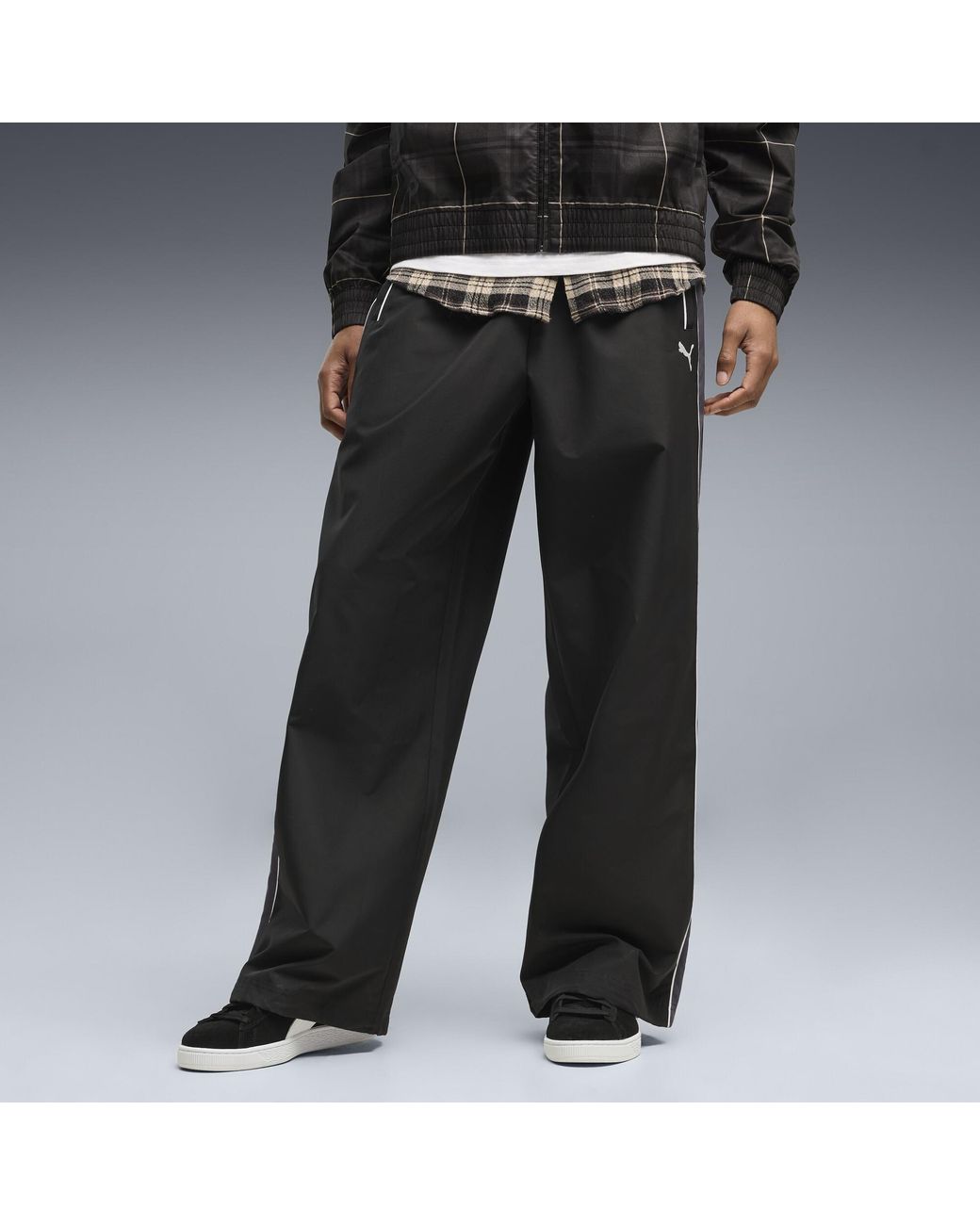 PUMA Black T7 Oversized Track Pants for men