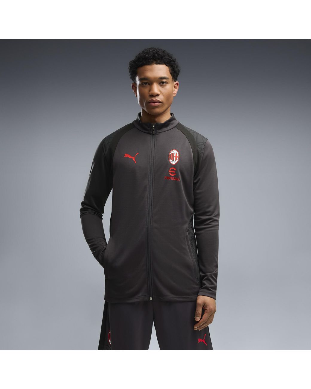 PUMA Black Ac Milan Slim Training Jacket for men