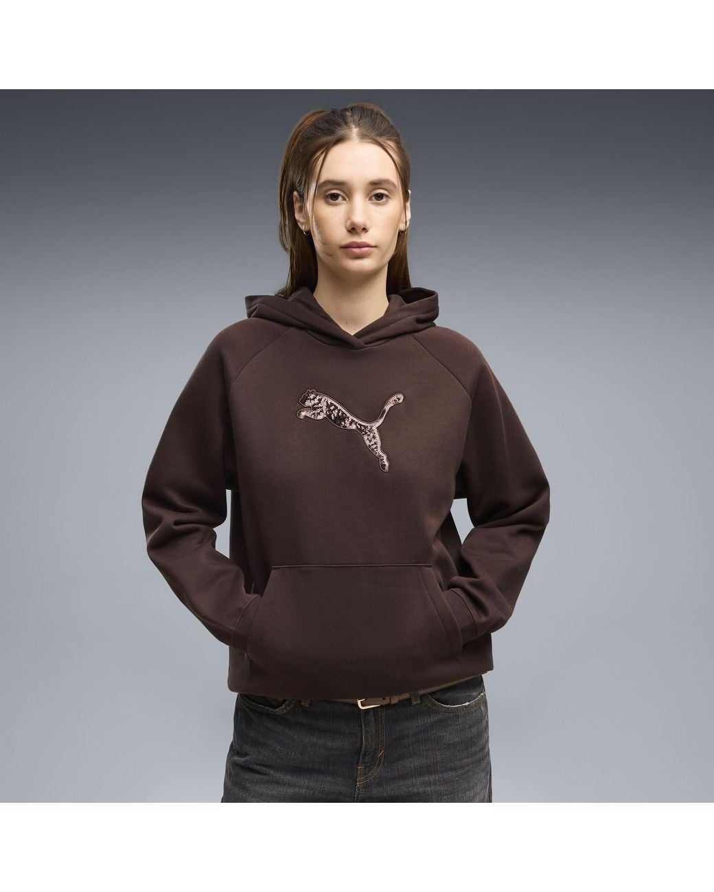 Hoodie À Sequins Essentials PUMA en coloris Brown