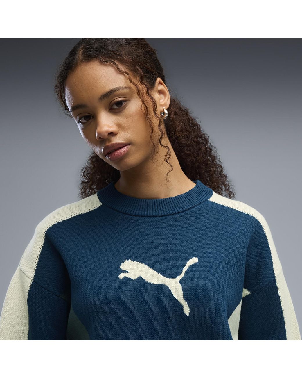 Pull En Maille Décontractée T7 E PUMA en coloris Blue