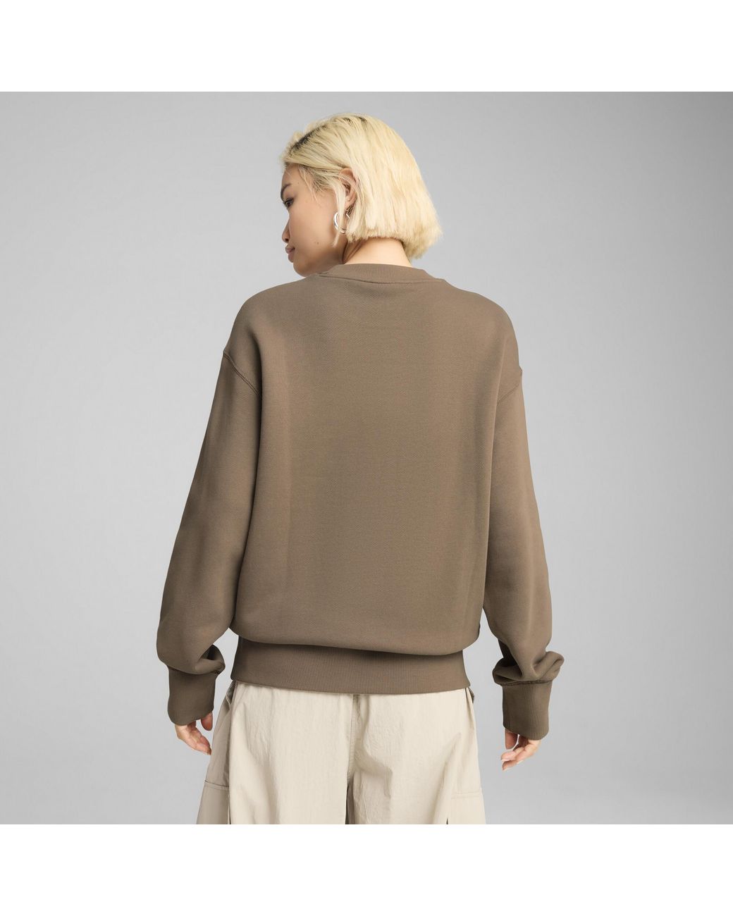 PUMA Brown Premium Essentials Relaxed Graphic Crew