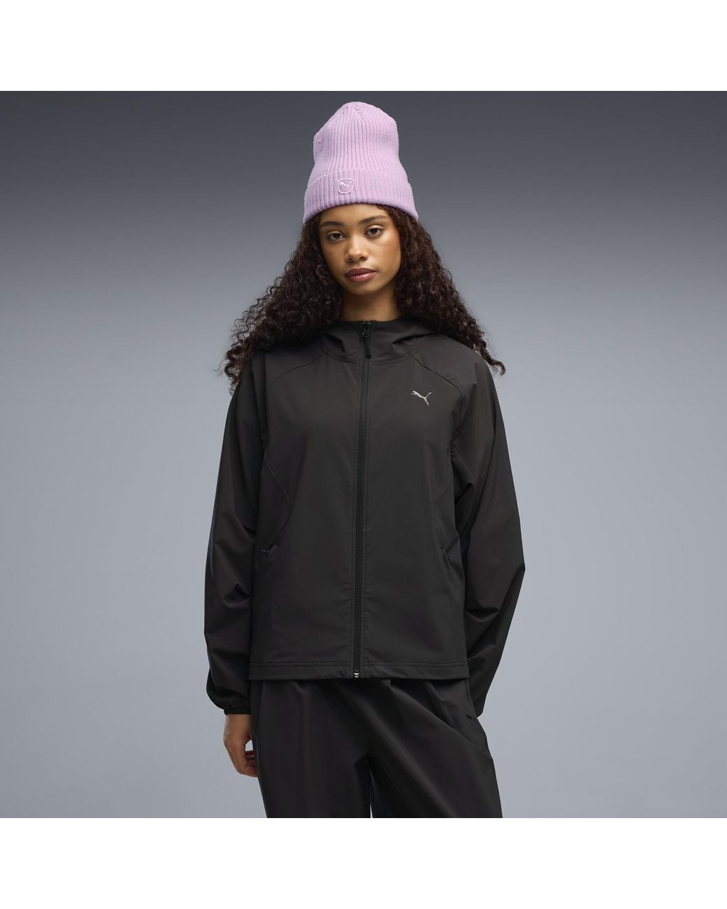 PUMA Black Tech Sense 4-Way Stretch Oversized Jacket