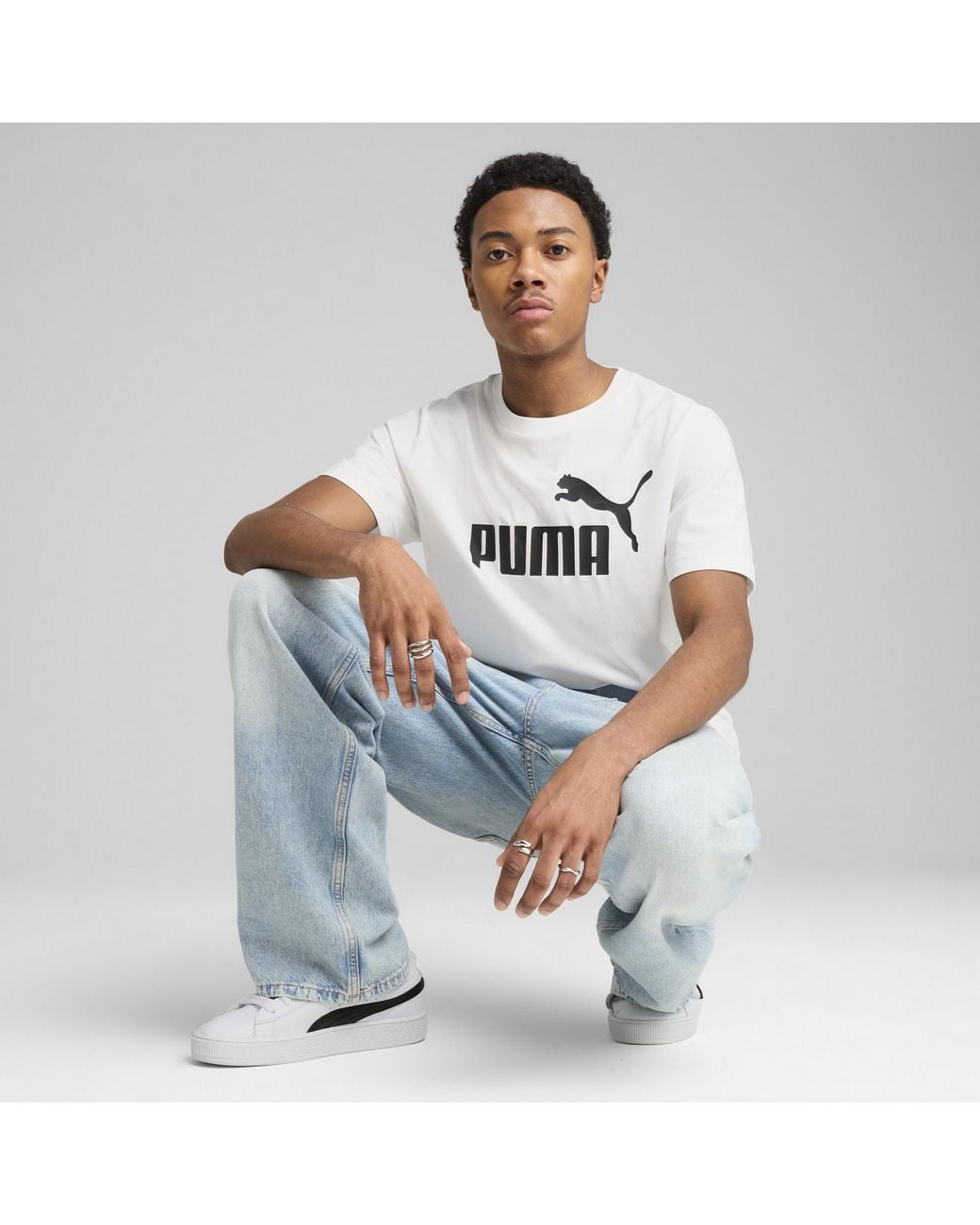 PUMA White Essentials Logo T-shirt for men