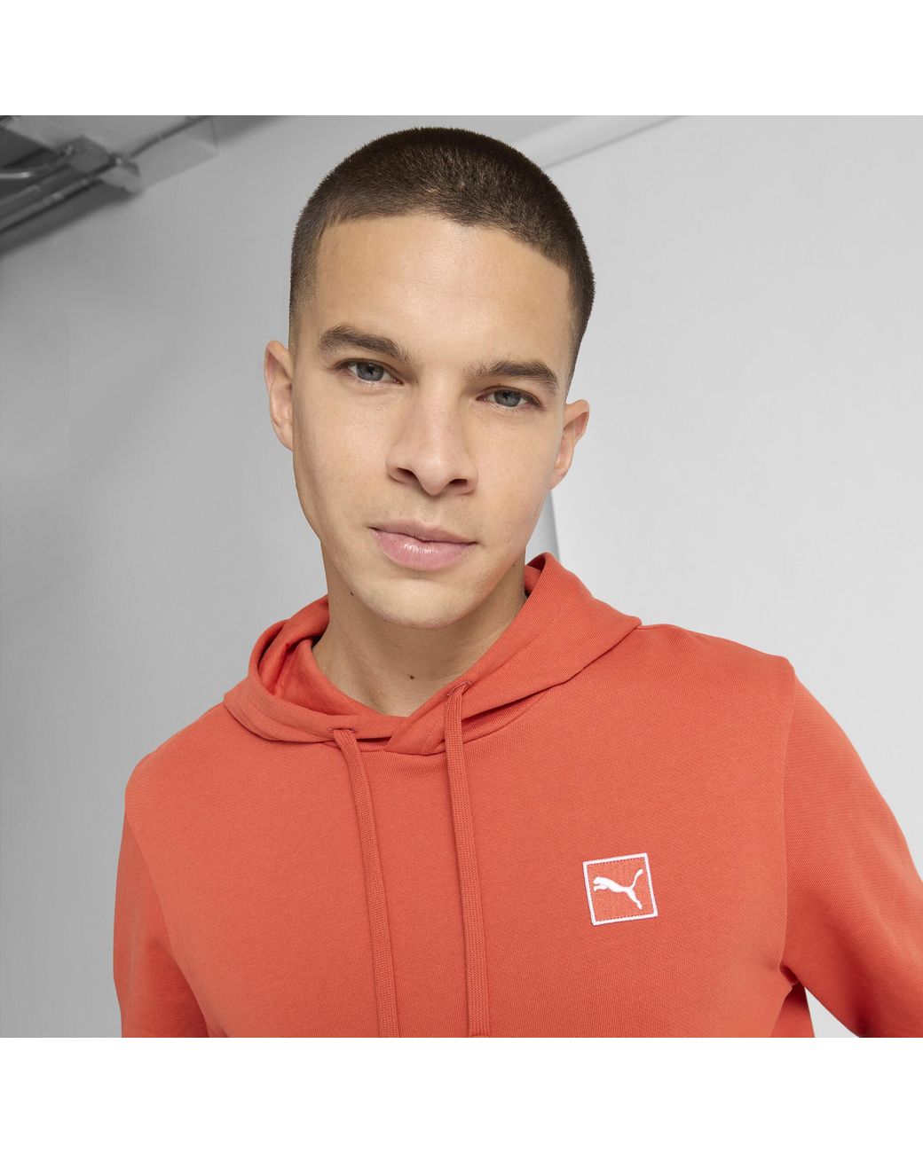 PUMA Red Elevated Essentials Hoodie for men