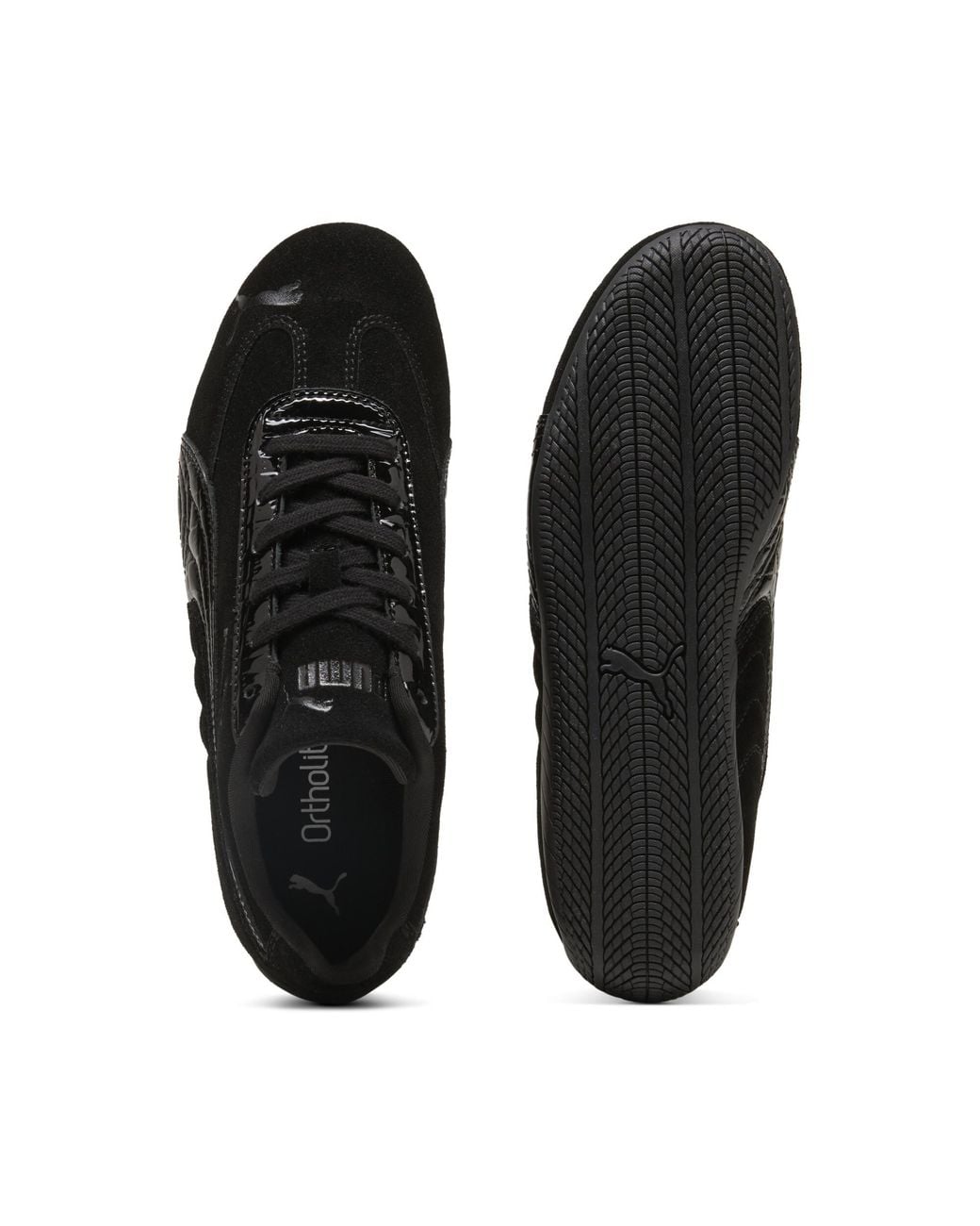 PUMA Black Speedcat Croco Leather Sneakers