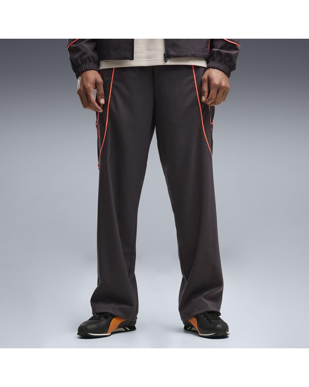 PUMA Gray Ac Milan Tech-X Track Pants for men