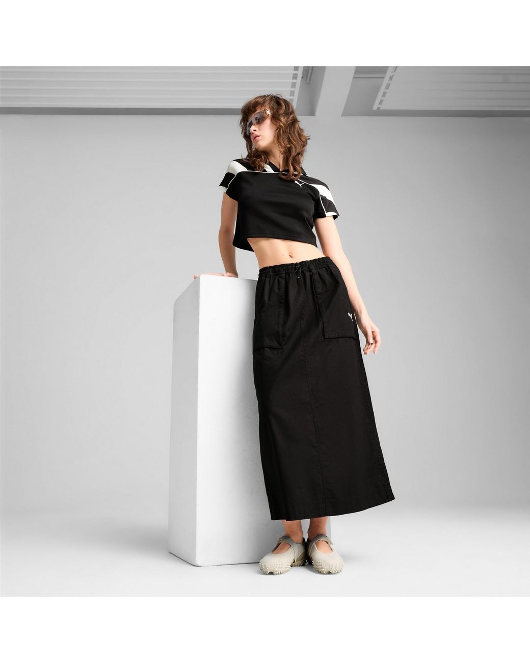 PUMA Future..Archive Geweven Afritsrok Voor in het Black
