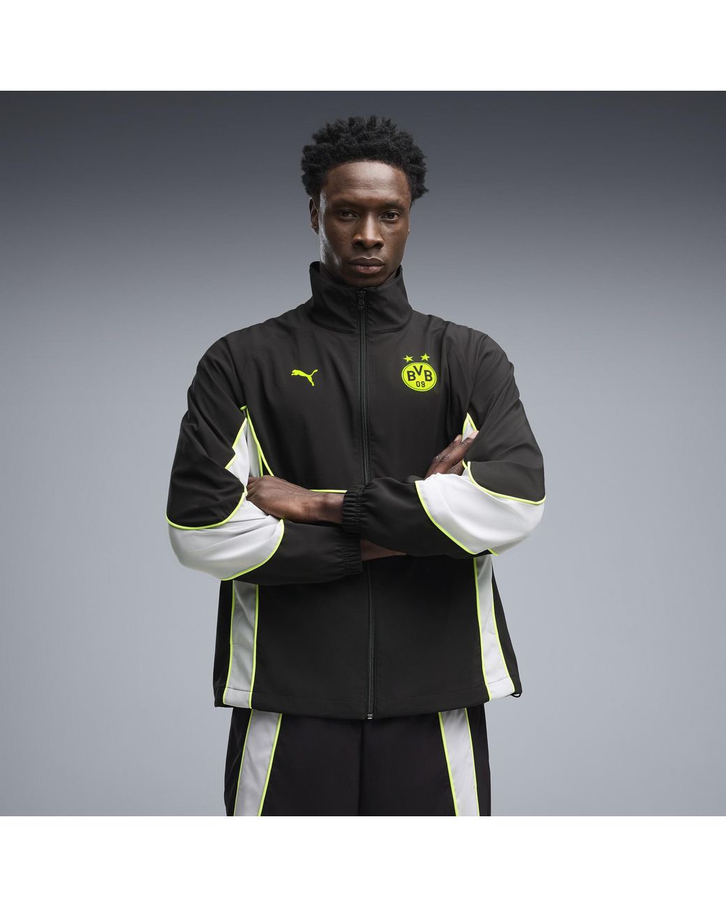 PUMA Black Borussia Dortmund Tech-X Full-Zip Track Jacket for men