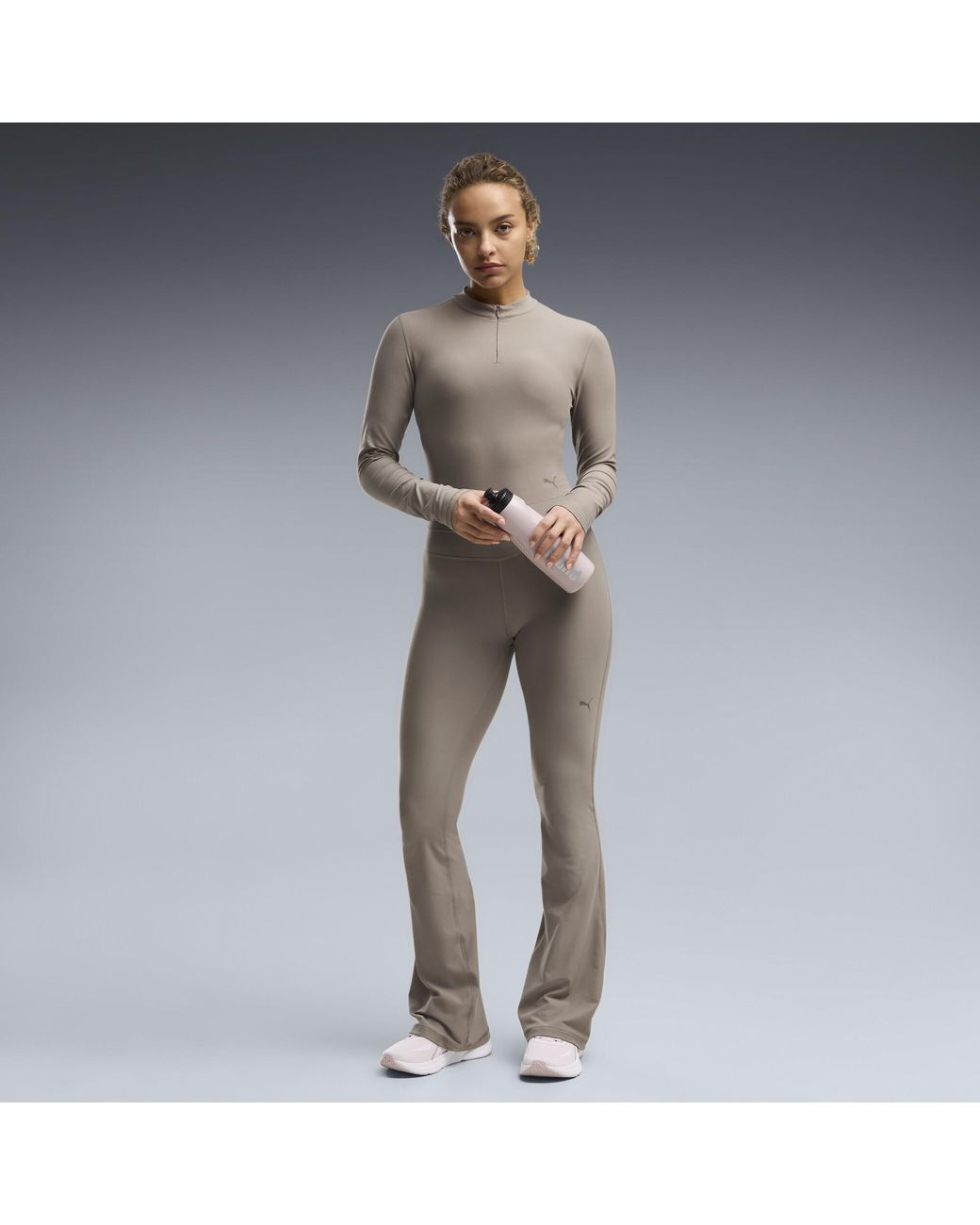 PUMA Gray Cloudspun Quarter-Zip Long Sleeve Top