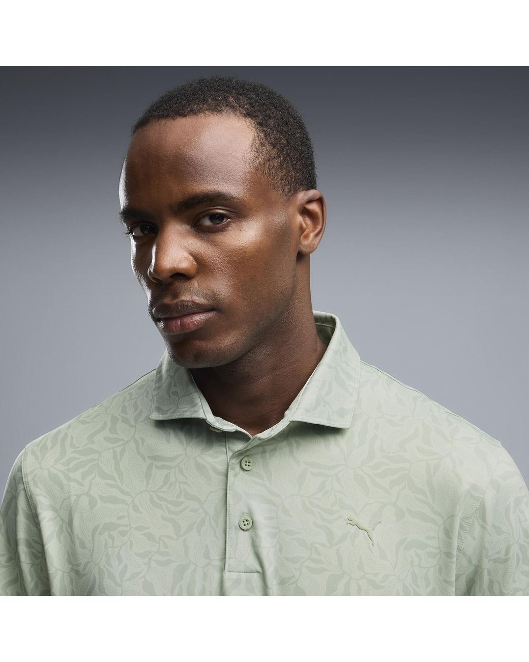 PUMA Green Cloudspun Marine Botanical Polo for men