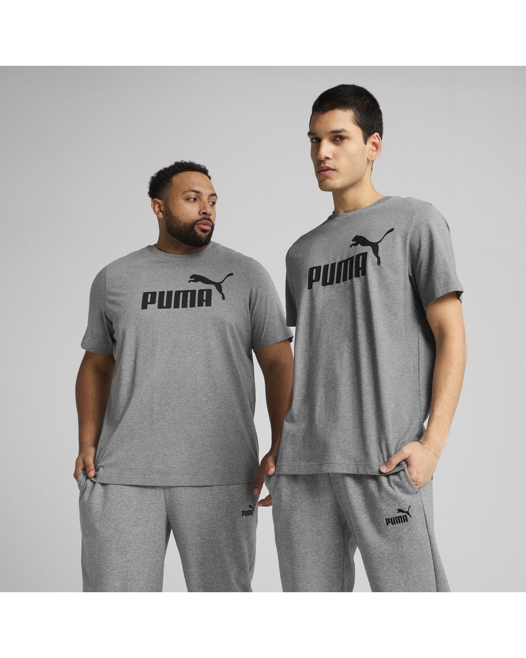 PUMA Gray Essentials No. 1 Logo T-Shirt for men