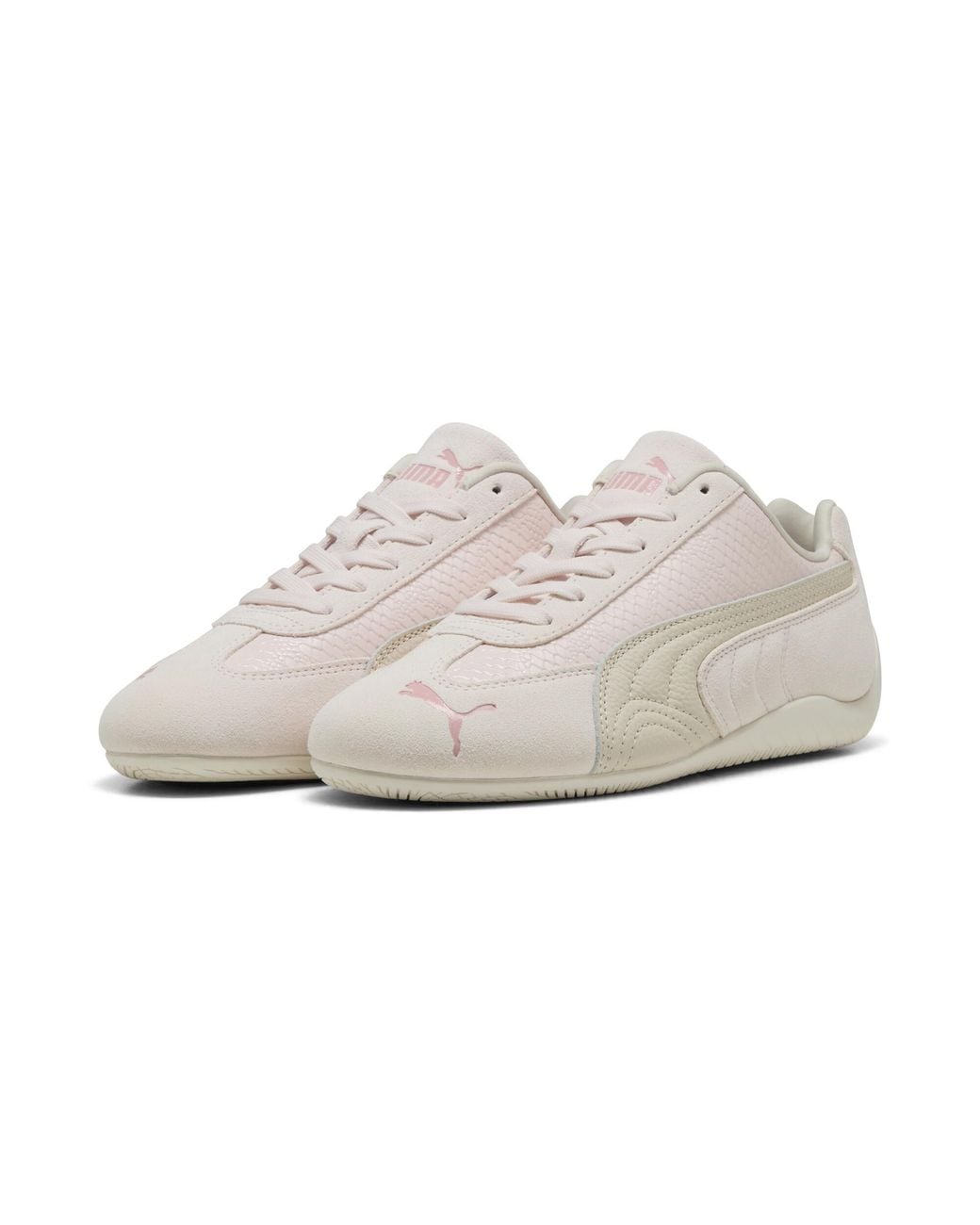 PUMA White Speedcat Python Sneakers