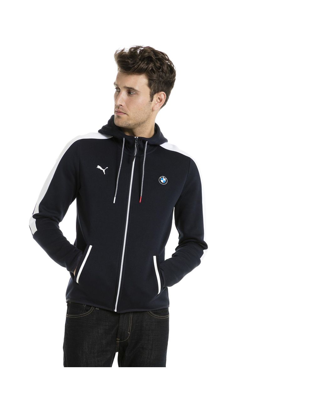 PUMA Rubber Bmw Motorsport T7 Hoodie in Blue for Men | Lyst