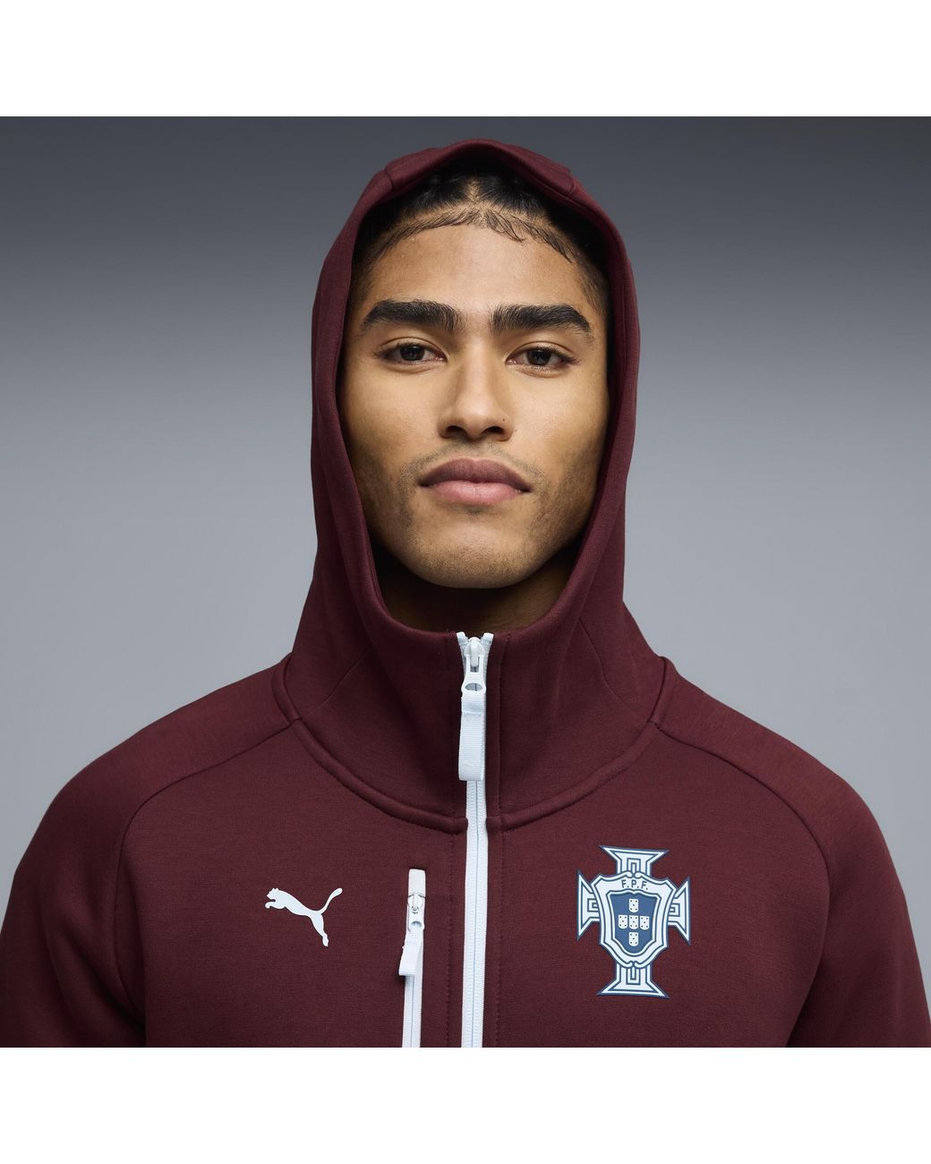 PUMA Purple Portugal Tech Full-Zip Hoodie for men