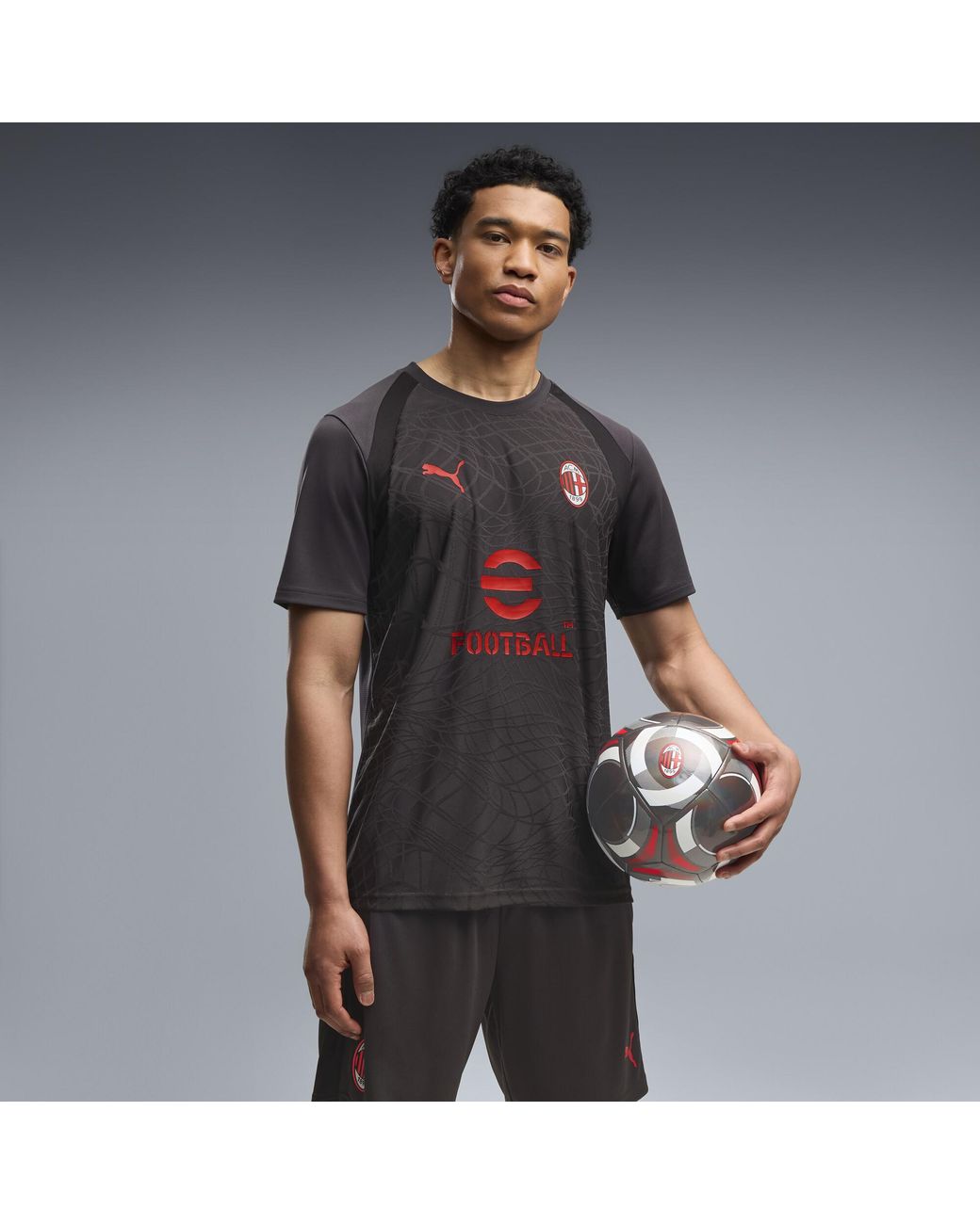 PUMA Black Ac Milan Slim Training Jersey for men