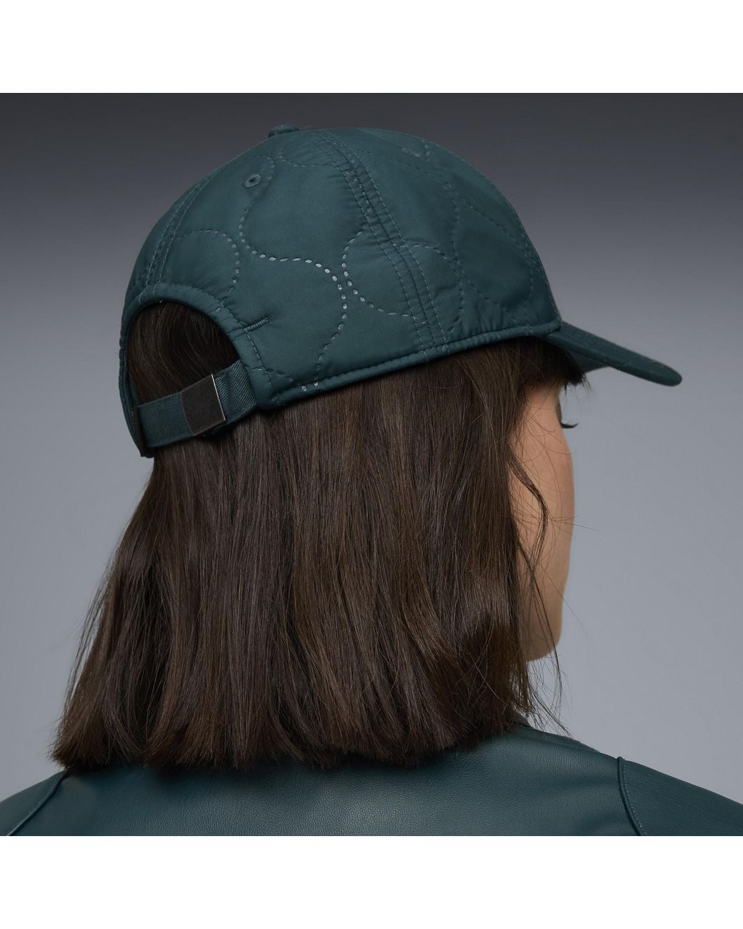 PUMA Green Quilted Adjustable Hat