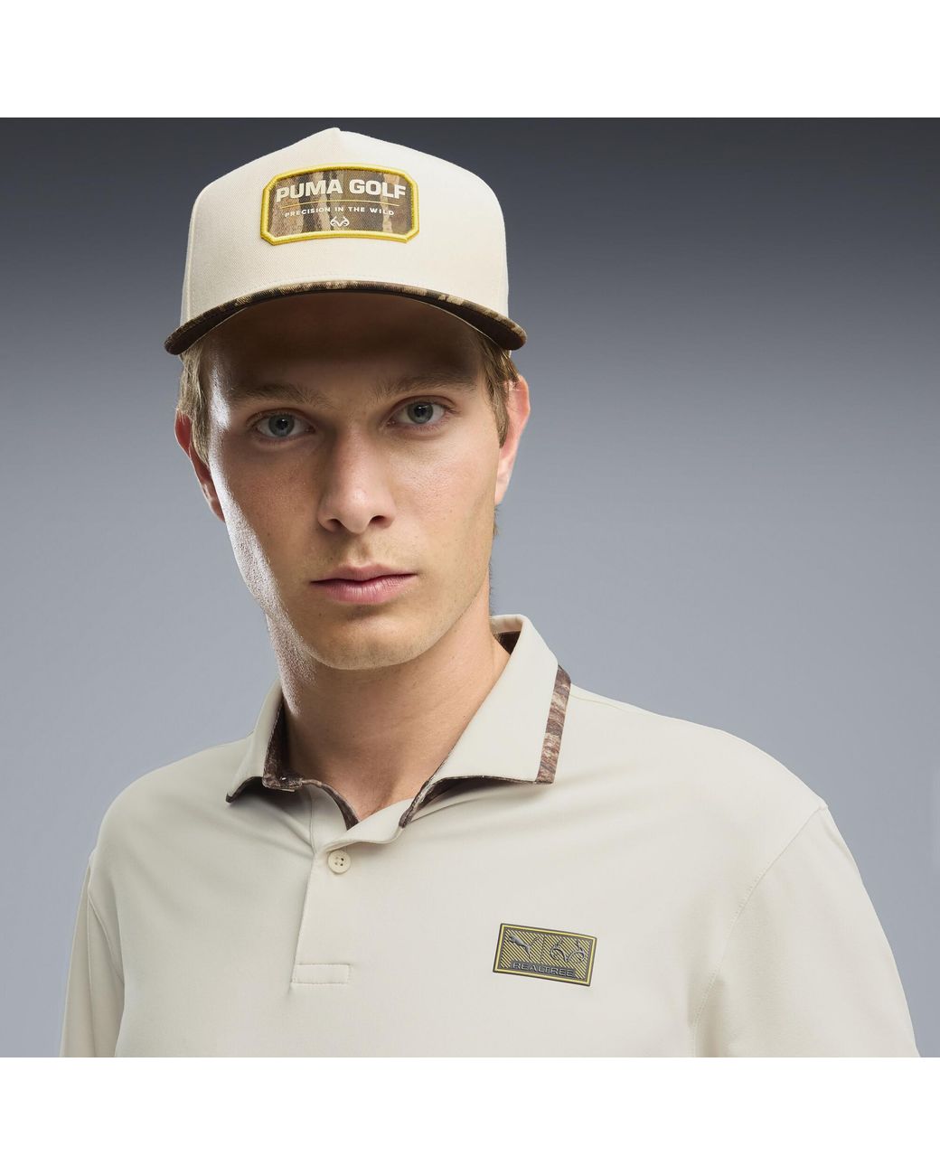 PUMA White X Realtree Solid Golf Polo for men