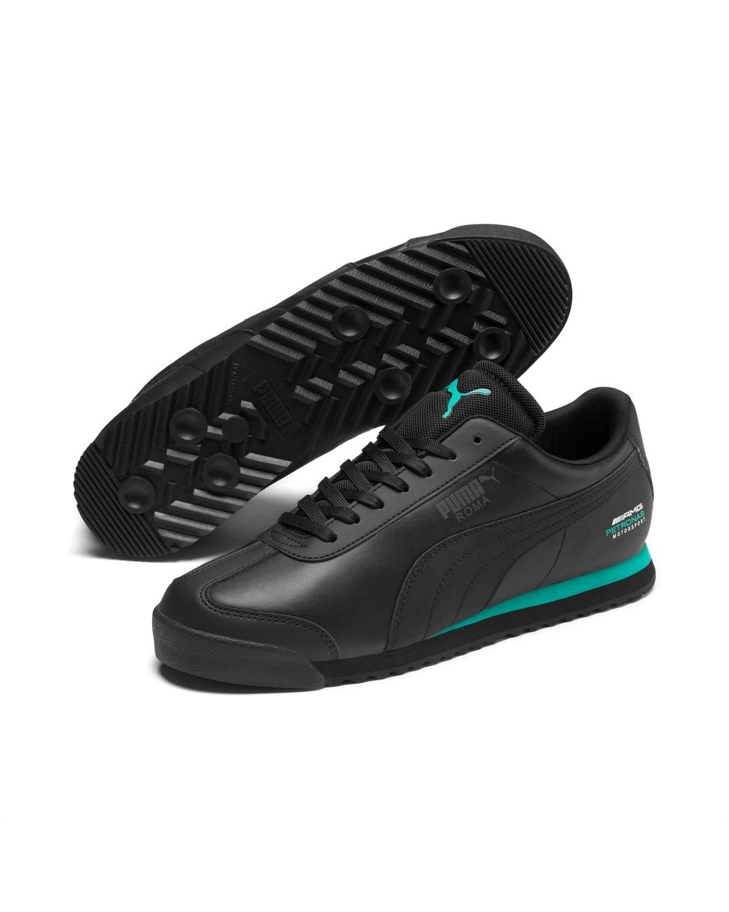 PUMA Leather Mercedes Amg Petronas Roma Men's Sneakers in White/Black  (Black) for Men | Lyst