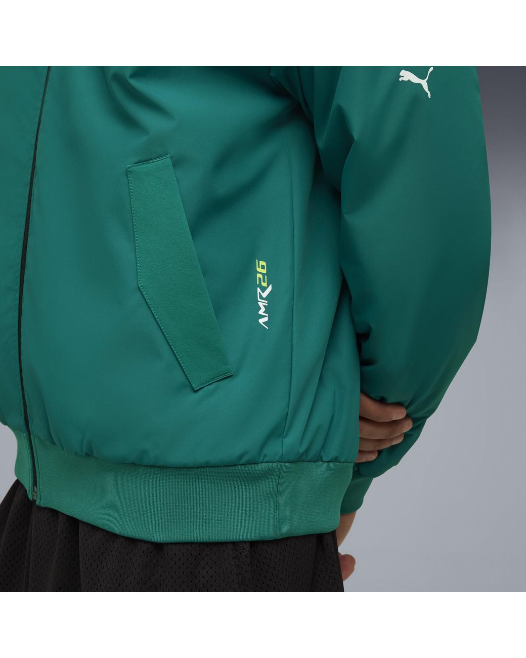 PUMA Green X Aston Martin Aramco F1 Team Replica Bomber Jacket for men
