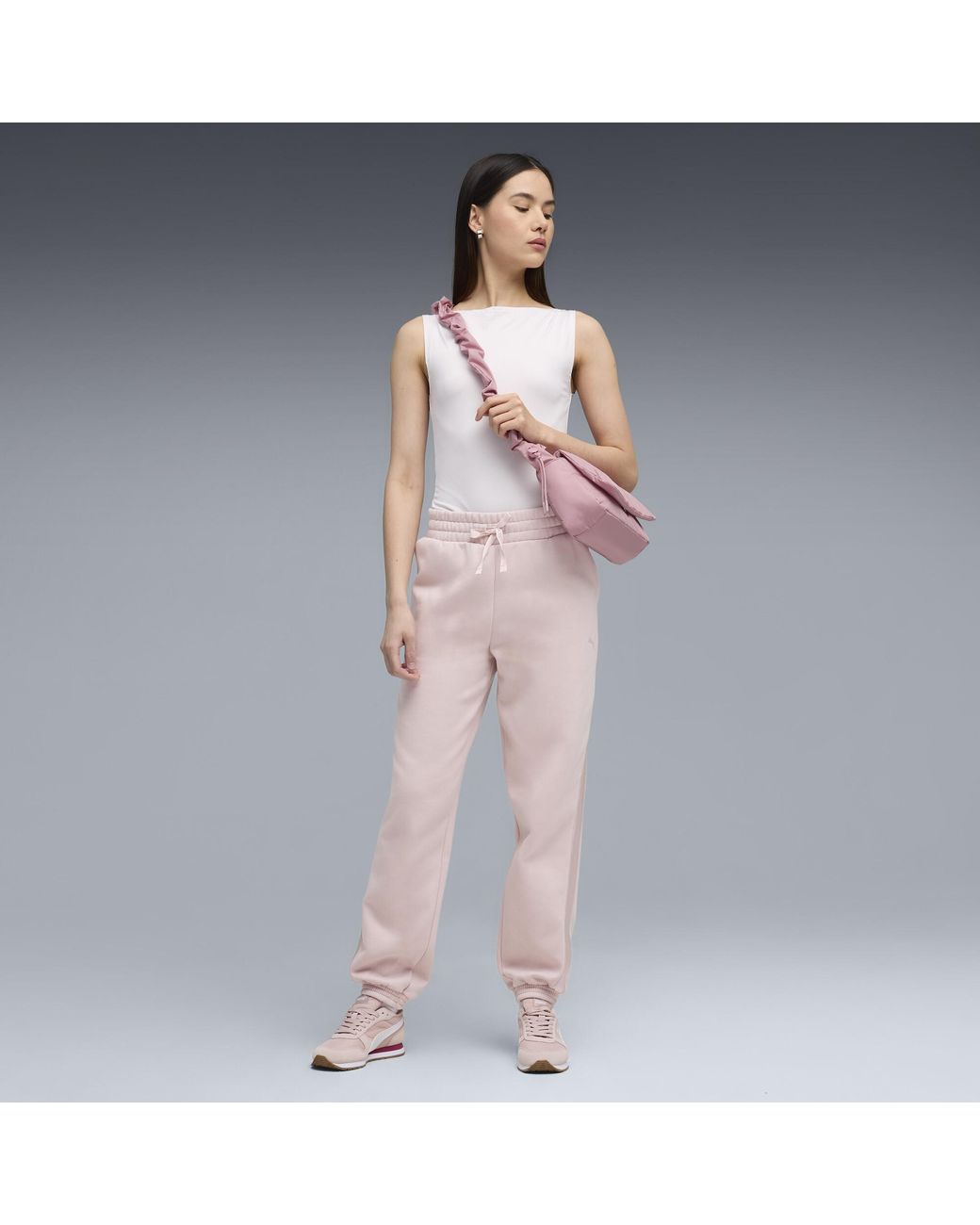 PUMA Pink Essentials Satin Joggers Pant