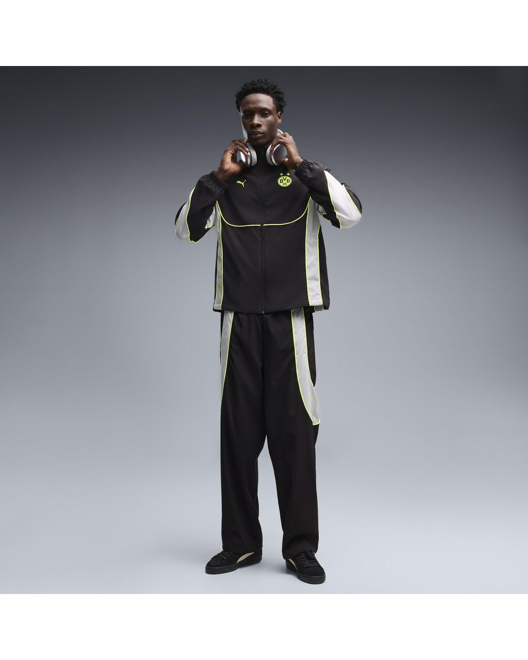 PUMA Black Borussia Dortmund Tech-X Full-Zip Track Jacket for men