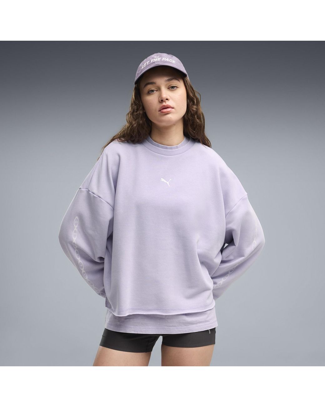 PUMA Purple Run Culture Collective Oversized Graphic Sweatshirt