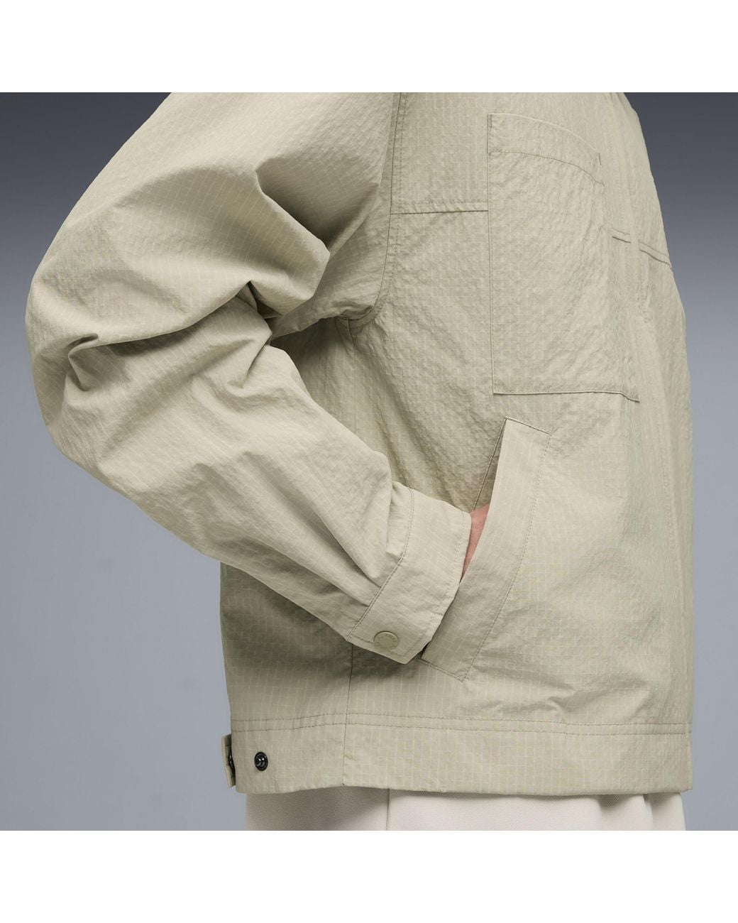 PUMA Gray Wardrobe Essentials Utility Jacket for men