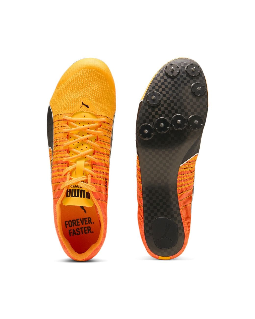 PUMA Orange Evospeed Future Faster+ 4 Track & Field Sprinting Spikes