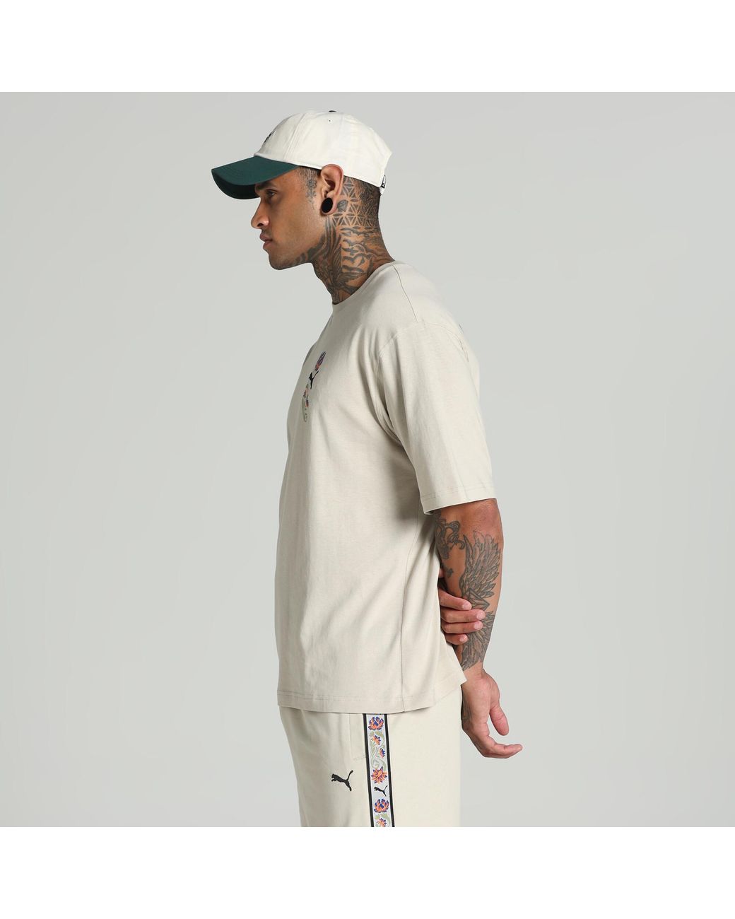 PUMA Floral Sport Boxy T-Shirt in Natural for Men | Lyst
