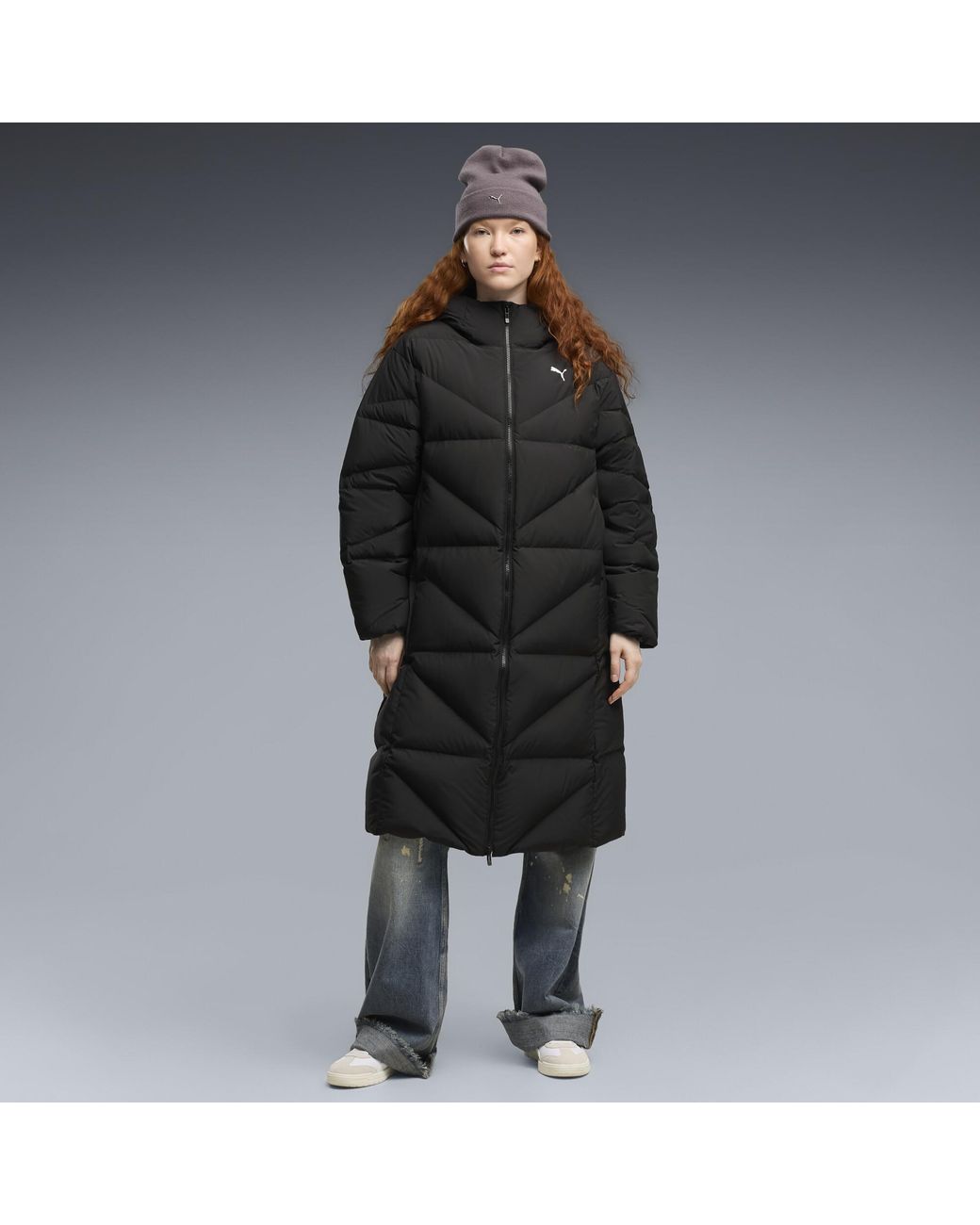 PUMA Black Hooded Down Puffer Coat