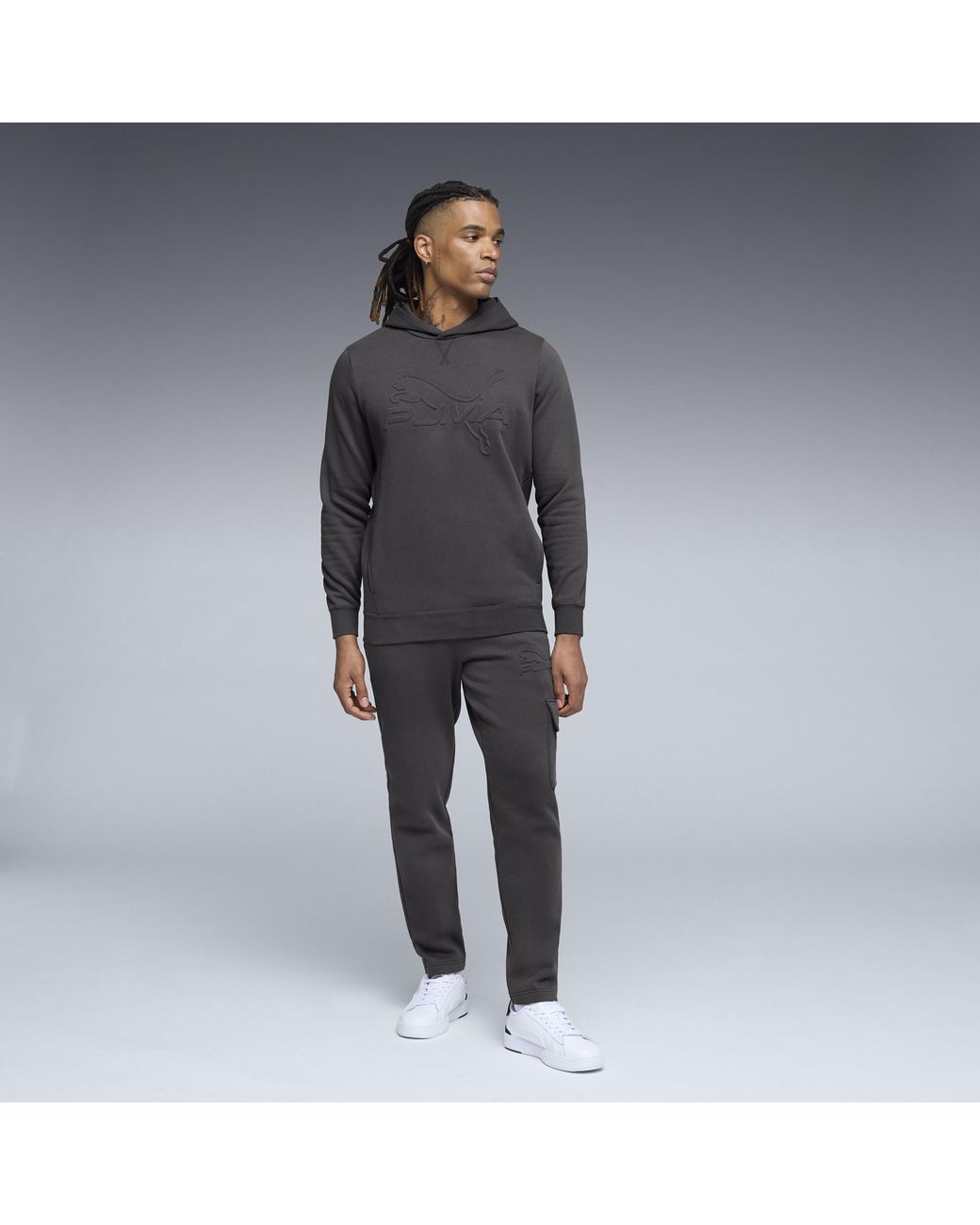 PUMA Gray Elevated Essentials Cargo Pants for men
