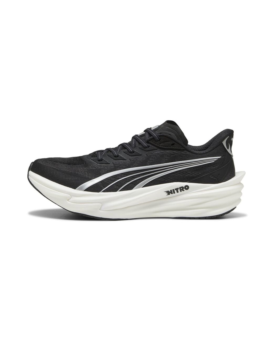 PUMA Black Deviate Nitro 4 Wide Road Running Shoes for men