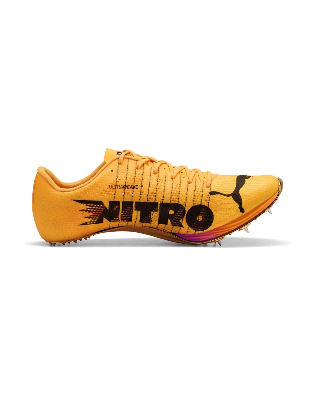 PUMA Orange Evospeed 400 Nitroâ Elite 2 Track & Field Sprinting Spikes Shoes