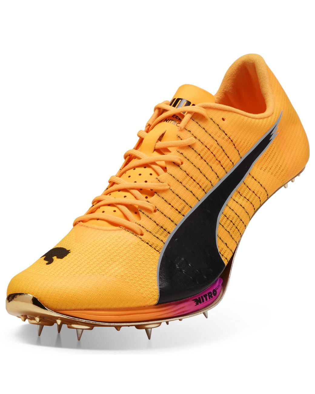 PUMA Orange Evospeed 400 Nitroâ Elite 2 Track & Field Sprinting Spikes Shoes