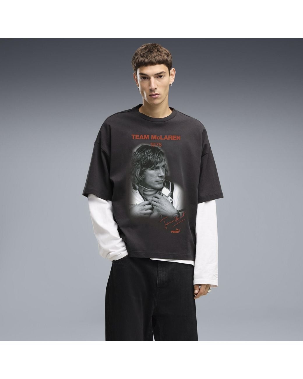 PUMA Black Mclaren Racing James Hunt Oversized T-Shirt for men