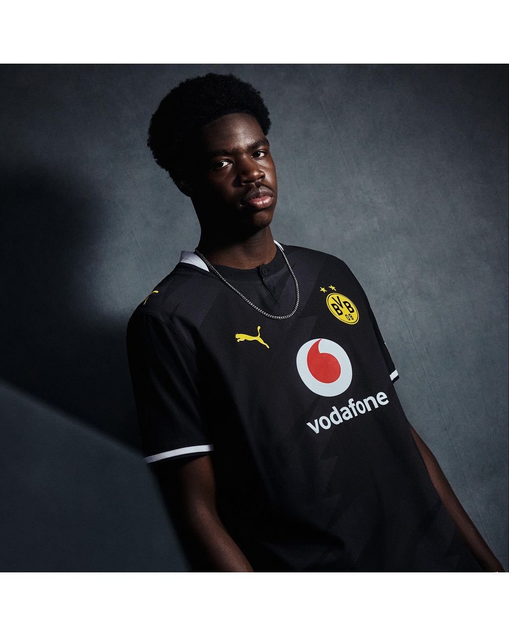 PUMA Black Borussia Dortmund 26/27 Authentic Away Jersey for men