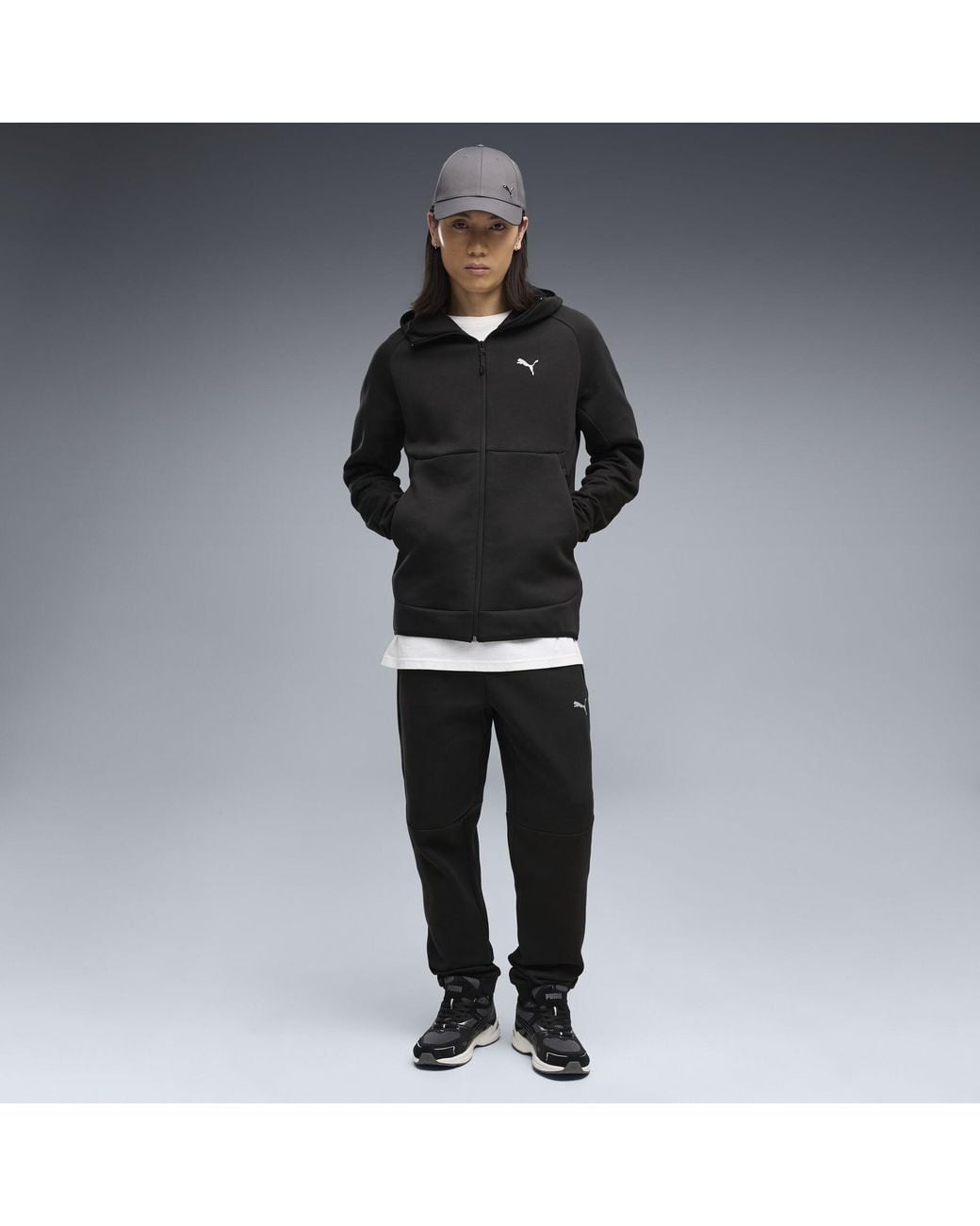 PUMA Black Tech Elevated Slim Full-Zip Hoodie for men