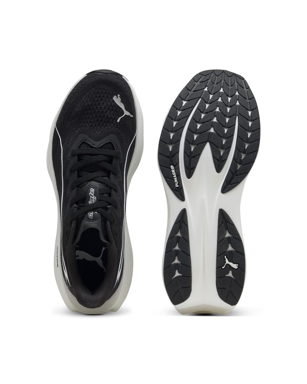 PUMA White Deviate Pure Nitro Running Shoes