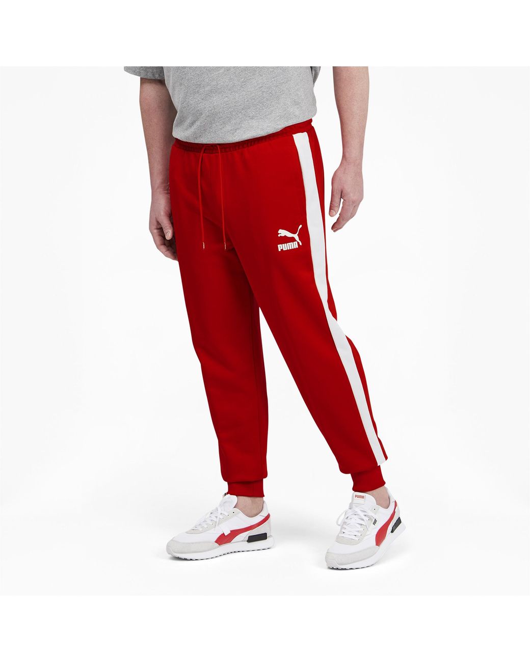 PUMA Iconic T7 Track Pants Bt in Red for Men - Lyst