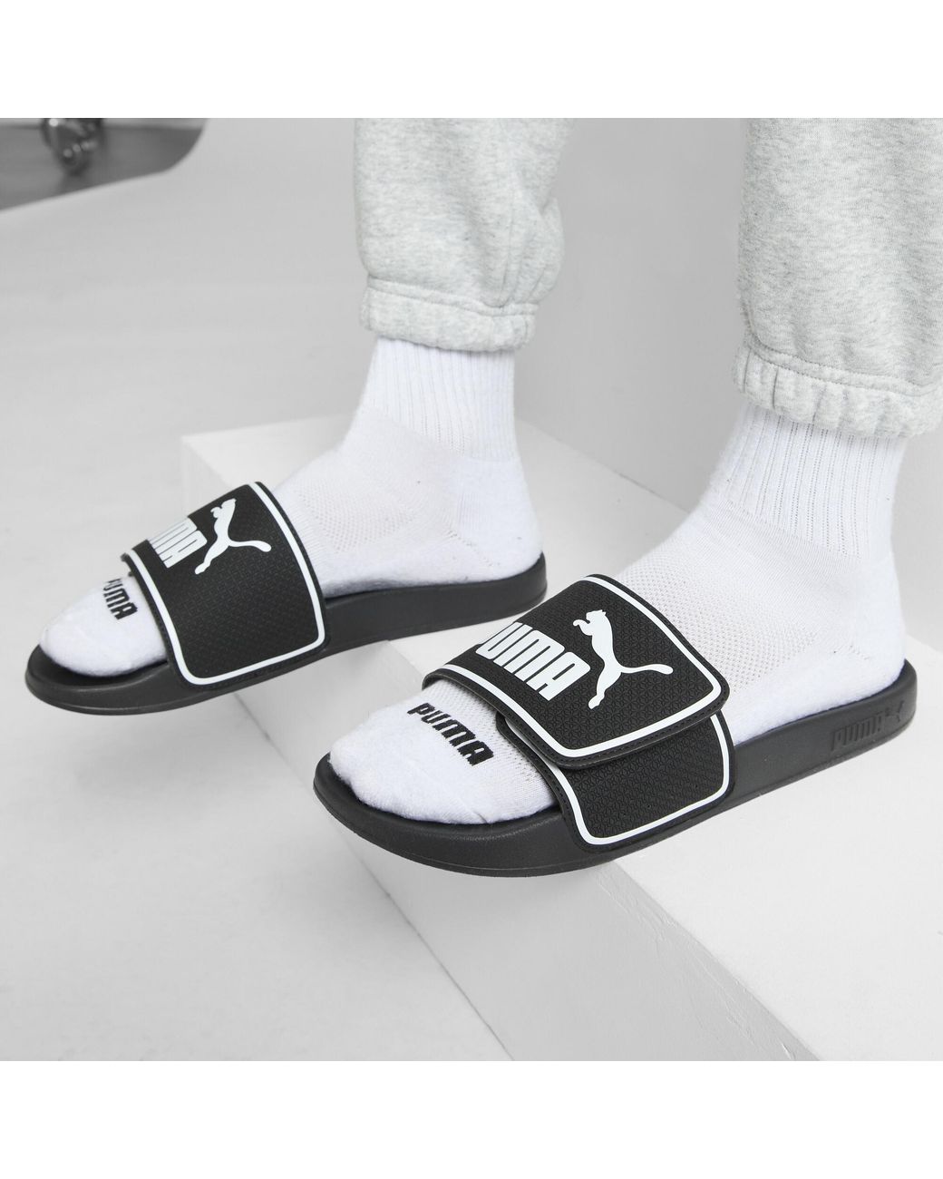PUMA Black Leadcat 2.0 V Slides