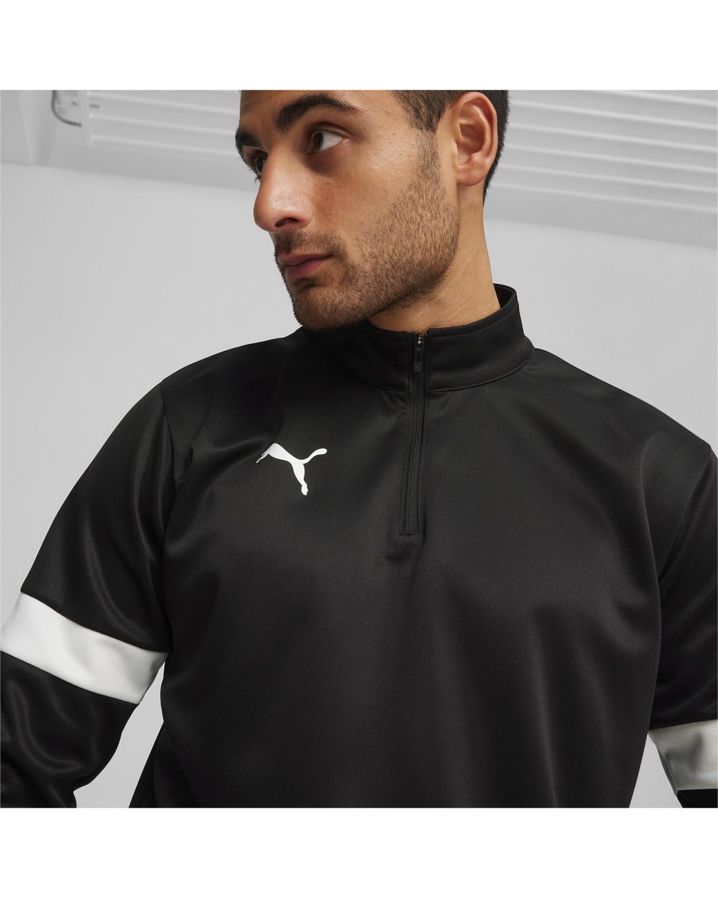 PUMA Black Individualrise Football Quarter-Zip Top for men