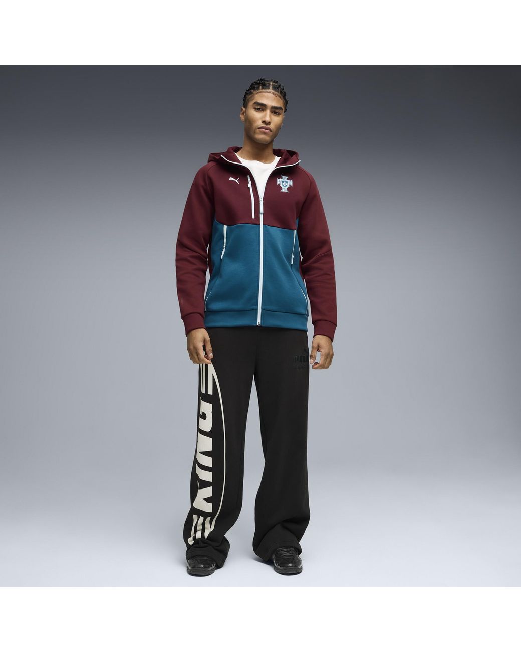 PUMA Purple Portugal Tech Full-Zip Hoodie for men