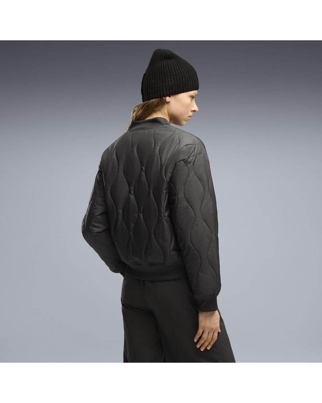 PUMA Black Satin Bomber Jacket