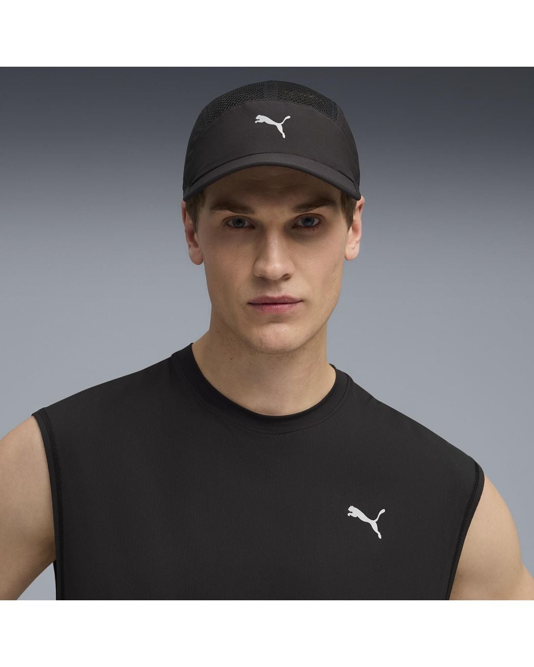 PUMA Black 5 Panel Visor Cap