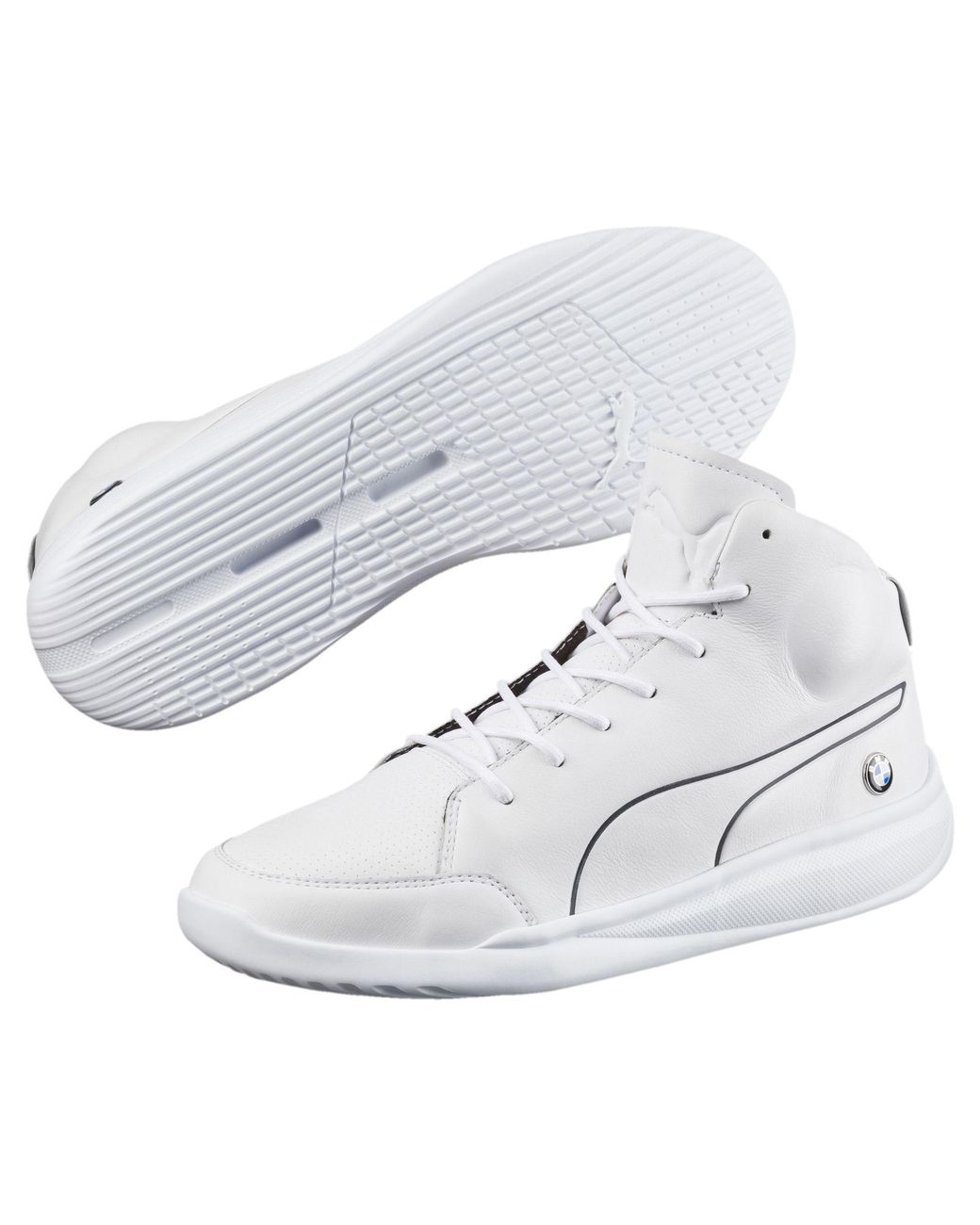 PUMA Leather Bmw Motorsport Casual Mid Men's High Top Sneajkers in White  for Men | Lyst